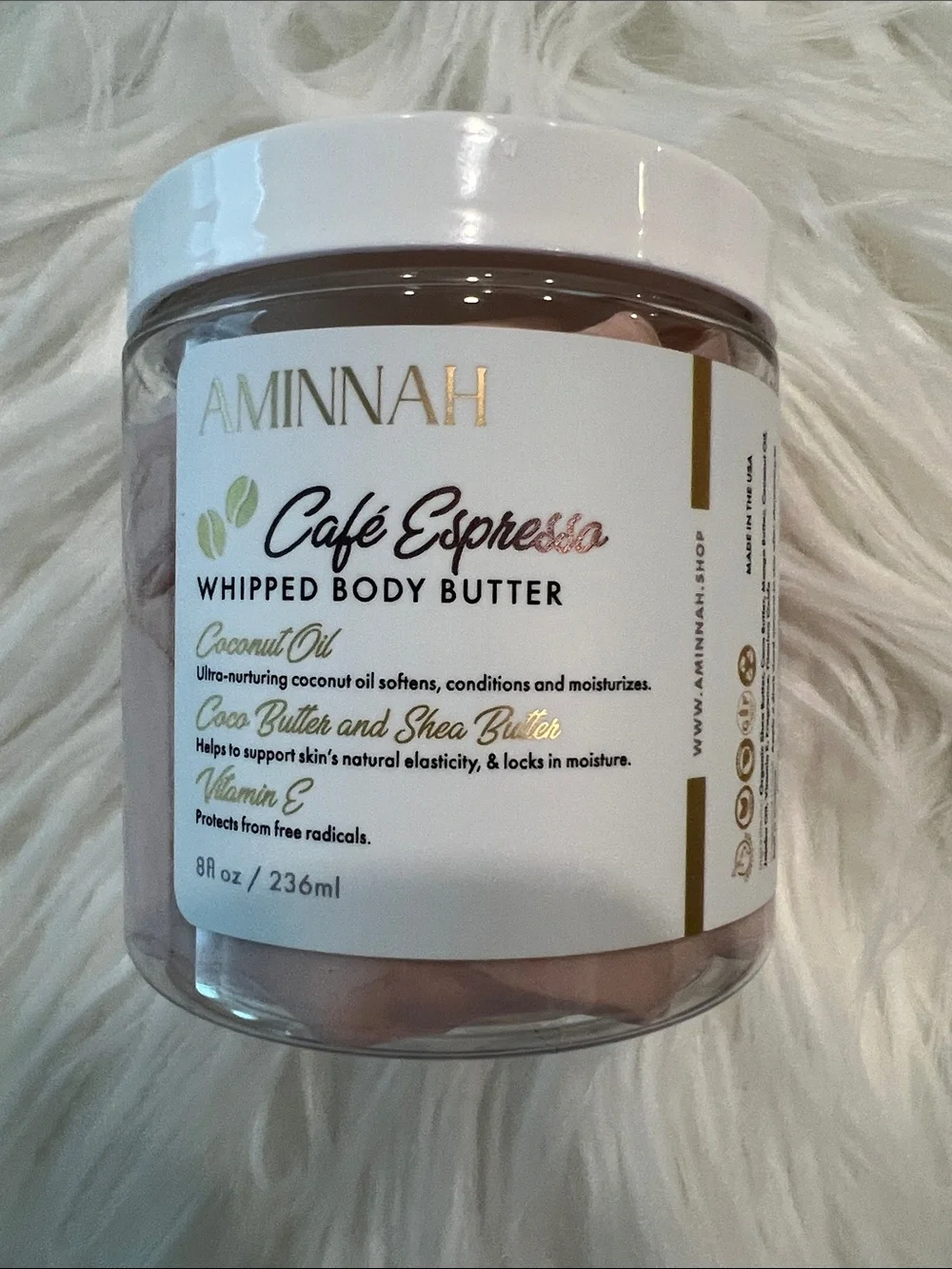 NWT Aminnah Café Espresso Whipped Body Butter retails $38.00 USD
